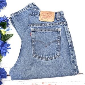 👖|•LEVI'S•| Old School 550 Tapered Leg Relaxed Fit Jean Sz 12 Mis SHORT